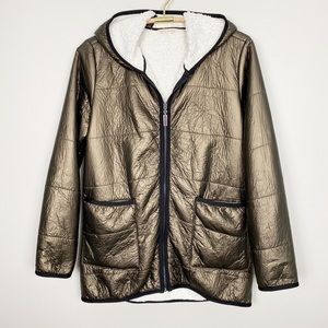 SOFT SURROUNDINGS Alpine Sherpa Coat S Bronze Soft
